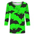 thumbnail image 4 of Jsaierl Halloween Shirts for Women Plus Size Pumpkin Ghost Graphic Tees Work Crewneck T-shirt 3/4 Sleeve Tunic Blouse Tops Halloween Clothes, 4 of 4