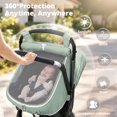 thumbnail image 3 of Baby Car Seat Cover, Caveen Muslin Infant Carseat Canopy, with Breathable Mesh Window, Universal Fit Most Car Seats, Green, 3 of 8