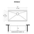 thumbnail image 3 of Ruvati RVH8633 33 in. Workstation Scratch Resistant Hex Bottom Stainless Steel Embossed Texture Kitchen Sink, Silver, 3 of 7