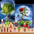 thumbnail image 2 of Nuevo Caja de calendario de Adviento de Navidad de Grinch peludo verde, 24 Uds., calendario, 2 of 5