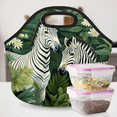 thumbnail image 6 of Herdesigns Zebra Neoprene Lunch Bag, Jungle Zebra Insulated Lunch Box for Women Men Washable Lunch Tote Soft Lunch Container With Zipper for Work Picnic Travel, 6 of 7