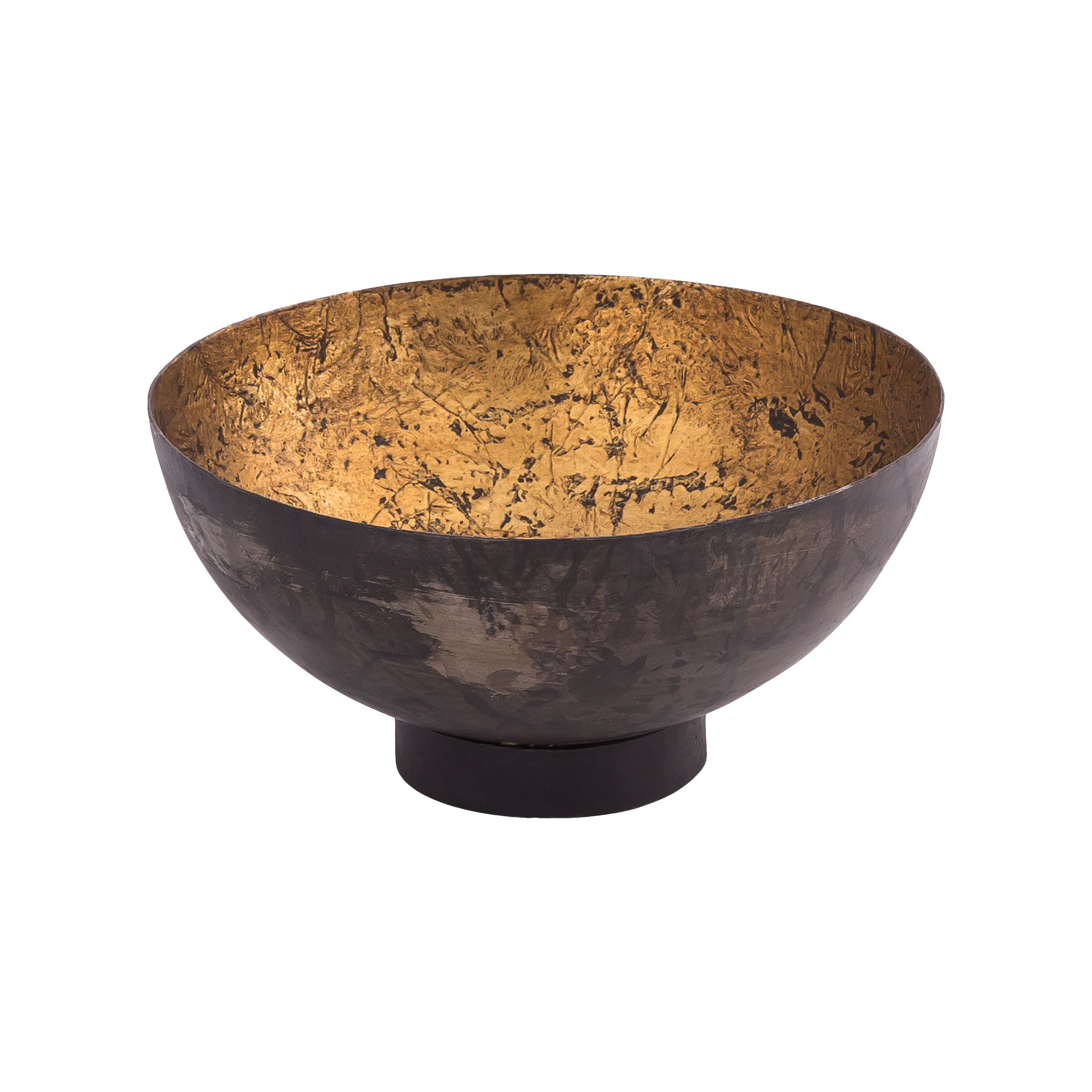 Iron Bowl in Antique Gold and Black Small
