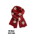 thumbnail image 3 of CheerKidz Womens Christmas Tree Print Knitted Scarf Winter Warm Long Fashion Neck Wrap Soft Cozy Holiday for Women Elegant Cold Weather Accessory(Red#2,Free Size), 3 of 6
