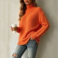 thumbnail image 5 of Sweater for Women Loose High Neck Long Sleeve Knitted Pullover Top Winter Fashion Casual Comfortable Wear Sweaters, 5 of 5