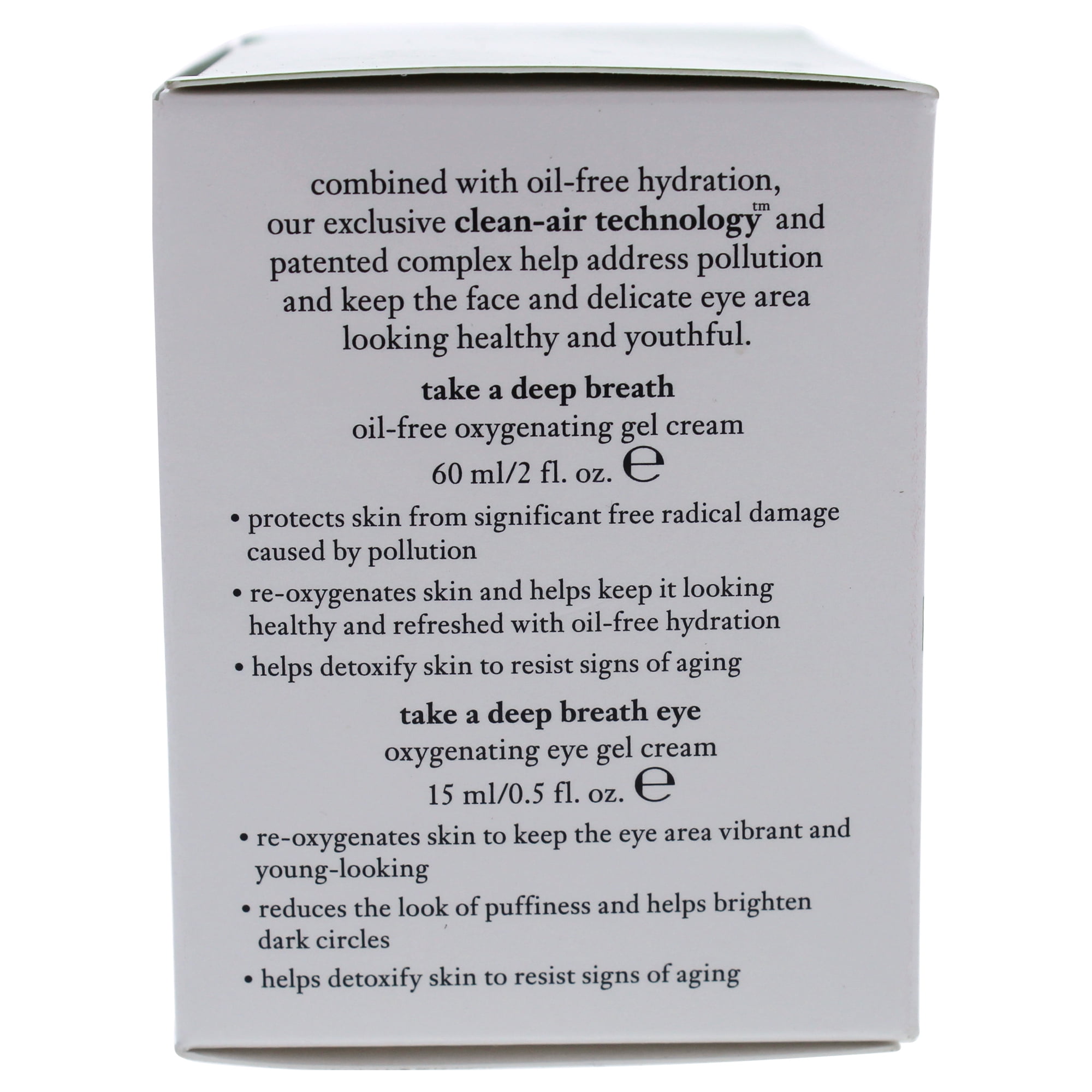 Take A Deep Breath Duo by Philosophy for Unisex - 2 Pc Set 2oz Oil-Free Oxygenating Gel Cream, 0.5oz Oxygenating Eye Gel Cream