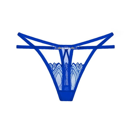 

Women Lace Panty Blue G Strings Thongs 1-Pack