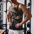 thumbnail image 5 of Gukieu Noble Style Bald Eagle Print Men's Quick Dry Fitness Vest, Round Neck Sleeveless Fitness Bodybuilding Top-Large, 5 of 7