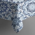thumbnail image 5 of Blue Ethnic Geometric Pattern Square Tablecloth,Waterproof Square Table Cover,Wipeable Spillproof Washable Table Cover for Home Kitchen Party Decor 52"x52"(132x132cm), 5 of 6