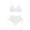 White*, variant on RUTAYY Women's Bikini Sets Solid Color Swimwear Tankini Summer 2 Piece Swimwear High Waist Bathing Suit Sporty Training Swimsuit
