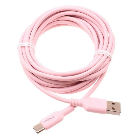Pink 10ft Long USB-C Cable for Motorola Moto G Pure/Power (2022)/5G Phones- Charger Cord Power Wire Type-C Fast Charge R4A