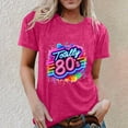 thumbnail image 2 of Arlun Retro 80's & 90's T-Shirts for Women Vintage Neon 80th and 90th Colorful Graphic Print Short Sleeve Tee Shirt Rave Theme Party Tshirt Plus Size Crew Neck Tee Tops 2-Hot Pink XL, 2 of 4