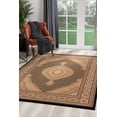 thumbnail image 1 of homeroots home decor 395349 7’ x 9’ Black and Beige Medallion Area Rug, 1 of 1