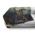 thumbnail image 3 of Yosemite Soft Flannel Fleece Throw Blanket, Yosemite National Park from the Top of Mountain Misty Morning Landscapes Photo, Cozy Plush for Indoor and Outdoor Use, 50" x 70", Teal Brown, by Ambesonne, 3 of 6