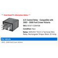thumbnail image 2 of A/C Control Relay - Compatible with 2003 - 2008 Ford Crown Victoria 2004 2005 2006 2007, 2 of 2