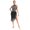 Black, variant on Doomiva Latin Dance Dress Salsa Ballroom for Women Flower Lace Bodysuit Tops with Tassels Skirt Blue XL
