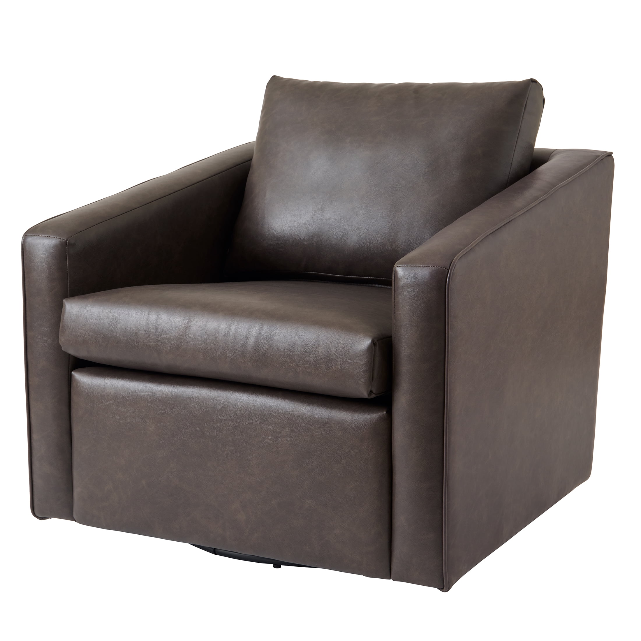 Better Homes & Gardens Steele Swivel Chair, Dark Espresso Faux Leather