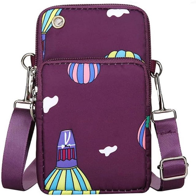HUGFEGWE Portable Ladies Crossbody Phone Bag, Multifunctional Mini Shoulder Bag Crossbody Bag Case with Main Pocket, Front Pocket, Sub Pocket for Mobile Phones, Cash, Car Keys, U2536-29690