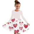 thumbnail image 1 of LOVZFMLL Girls' Valentine's Day Printed Round Neck Long Sleeved Dress, 1 of 4