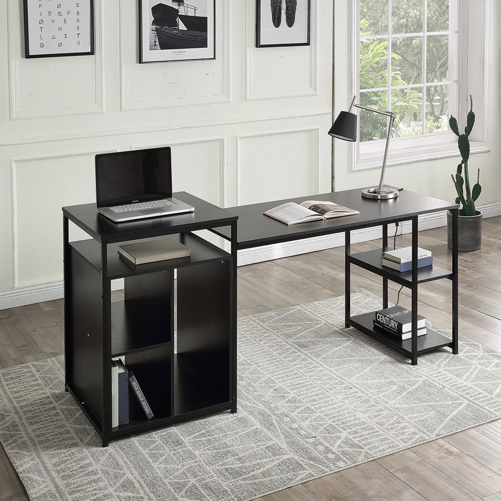 Lowestbest Home Office Computer Desk, Writing PC Table with Storage Shelf ,CPU storage space and Printer Stand, Space Saving Design(Balck) Lowestbest Home Office Computer Desk, Writing PC Table with Storage Shelf ,CPU storage space and Printer Stand, Space Saving Design(Balck)