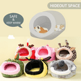 thumbnail image 3 of JanYoo Warm Bunny Bed for Rabbits Outdoor Cage Hideout Hut Tent Cave Tunnel Cute House Cotton Washable Winter Gray Xlarge, 3 of 5