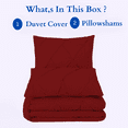 thumbnail image 4 of EASYCOT 800 TC Soft 100% Egyptian Cotton 5 Pieces Pinch Pleated Duvet Cover Set Burgandy , Oversized King (120x98), 4 of 6