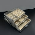 thumbnail image 3 of Jewelry Storage Box, Flannelette Drawer Type Transparent Dustproof Jewelry Box,, 3 of 4