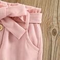 thumbnail image 6 of Toddler Girls Corduroy Skirt High Waist Button Front Belted Short Dress Elastic Waist Ruffle Skirt, 6 of 7