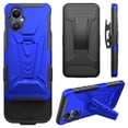 thumbnail image 2 of For T-Mobile OnePlus N20 5G Belt Clip Holster Kickstand Shock Proof Phone Case Cover with Tempered Glass Screen Protector - Blue, 2 of 6