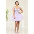 thumbnail image 2 of May Queen MQ2066 Juniors Womens Floral Lace Applique Prom Party Short Dress, 2 of 8
