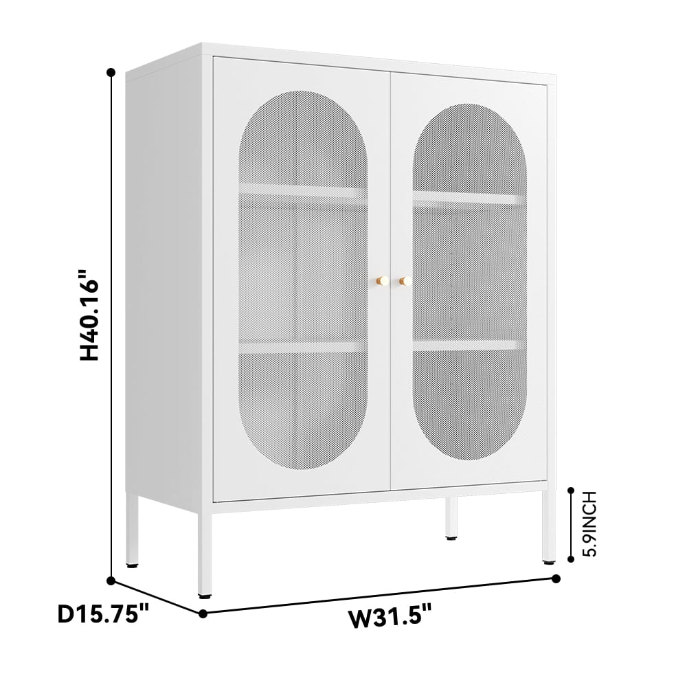 Fumedo Metal Cabinet,Metal Locker Storage Cabinet with 2 Doors and Adjustable Shelves