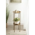 thumbnail image 6 of Kate and Laurel Mahdavi Modern Plant Stand Table, 12 x 12 x 27, Gold, Unique Accent Table with Textured Top, 6 of 7