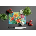 thumbnail image 3 of Lilies in Watercolor Glass Cutting Board Large 12 in x 15 in, 3 of 5