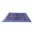 thumbnail image 2 of Ahgly Company Machine Washable Indoor Square Abstract Blue Modern Area Rugs, 3' Square, 2 of 4