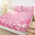 thumbnail image 3 of Feelyou Bowknot Initial T Bed Sheets, Glitter Diamond Stars King Sheets, 4-Piece, 3 of 7
