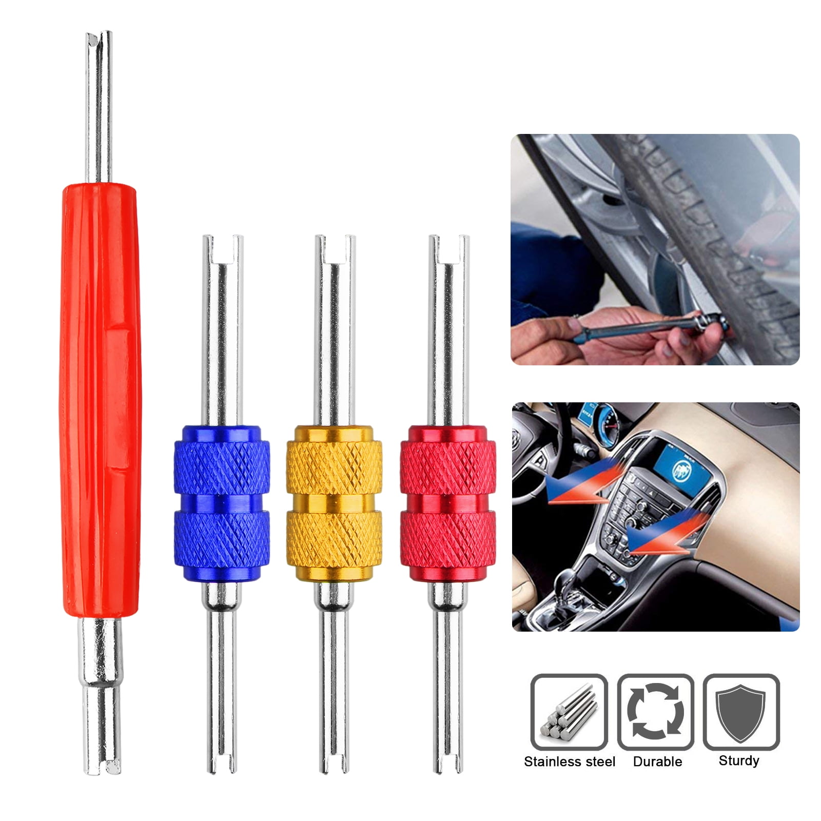 2PCS AC Schrader Valve Core Remover Tool for Automotive Installer Side 2 Truck / 