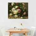 thumbnail image 3 of COMIO  Floral Framed Wall Art, Red Roses Bathroom Art Decor Aesthetic,Canvas Art, Farmhouse Vintage Wall Decor for Bedroom Living Room, Office Still Life Paintings Gifts, 3 of 5