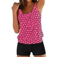thumbnail image 1 of YuYuBao Women Swimsuits Retro Ruched Push Up Dots Print Tops High Waist Boyshorts Two Piece Bikinis Bathing Suits, 1 of 7