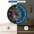 thumbnail image 5 of Voice Activated Clock with Glow Light 12 Inch Large Silent Wall Clock Battery Operated for Home Decor Dog Riding on A Skateboard, 5 of 8