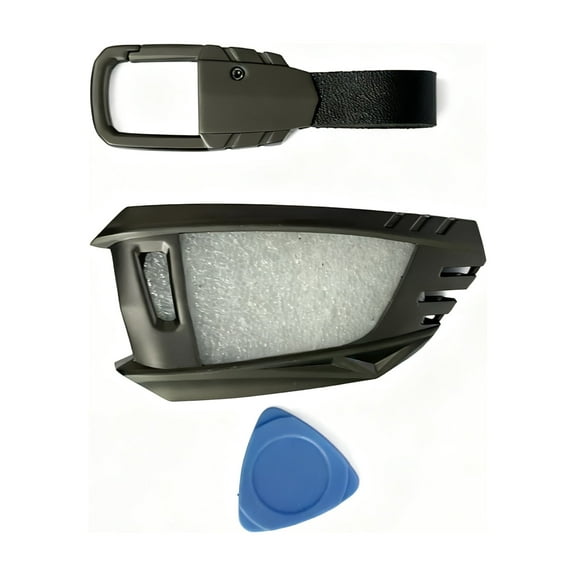 Leadwolf Keychain,for BMW Key Fob Cover,Zinc Alloy Protection Car Key Case Remote Keyshell Accessories(Style B，including buckle) Gray