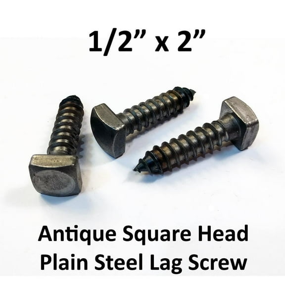 (25) 1/2" x 2" Lag Screws Antique Square