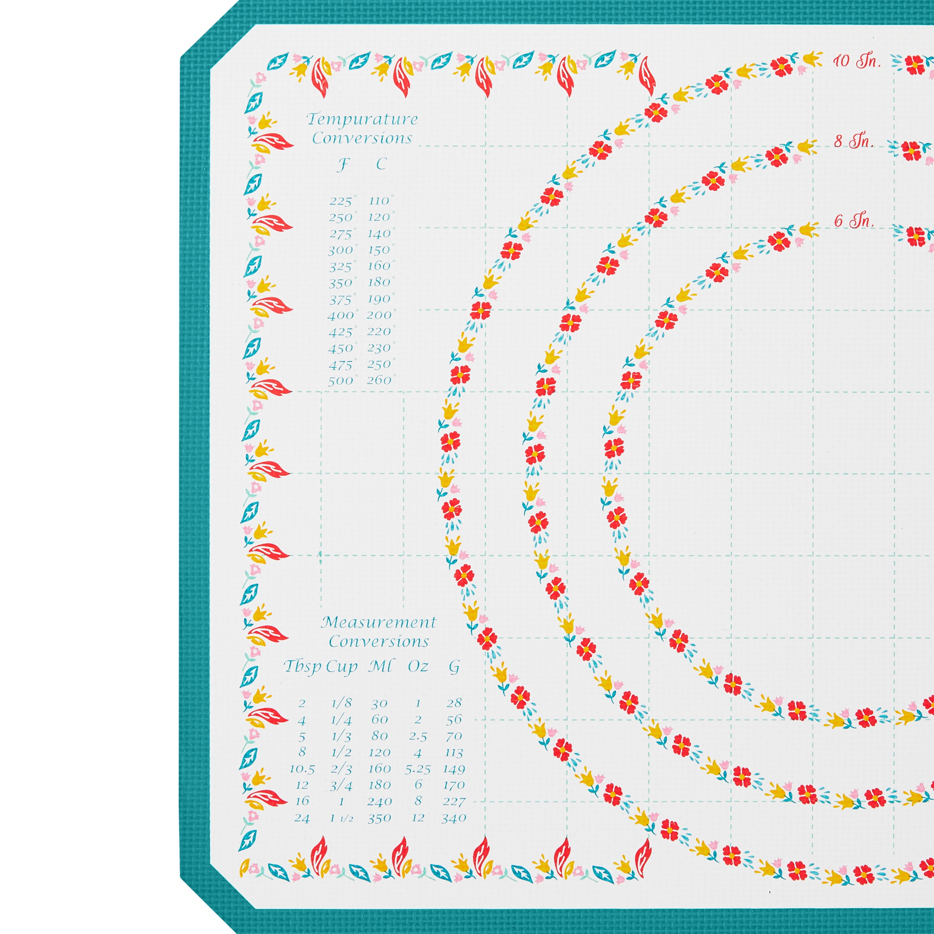 The Pioneer Woman 16.5" x 11.5" Nonstick Silicone Baking Mat, Keepsake Garden Floral