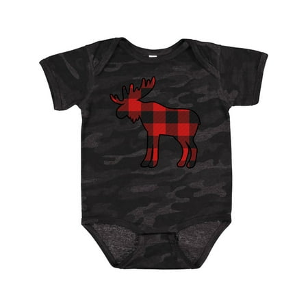 

Inktastic Moose Silhouette Plaid Gift Baby Boy or Baby Girl Bodysuit