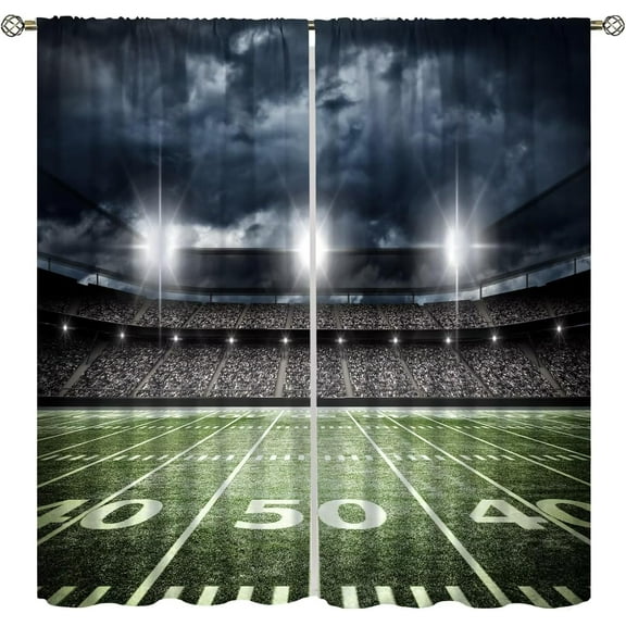 Sports Football Curtains Sports American Stadium Arena Field Boys Girls Children Art Print Living Room Bedroom Curtains 42x54 Inch
