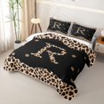 thumbnail image 3 of Meiyoeat Animal Leopard Letter R Bed Spread Queen for Girls,Classic Polka Dot Queen Coverlet Set for Bedroom,Black Beige Brown, 3 of 7