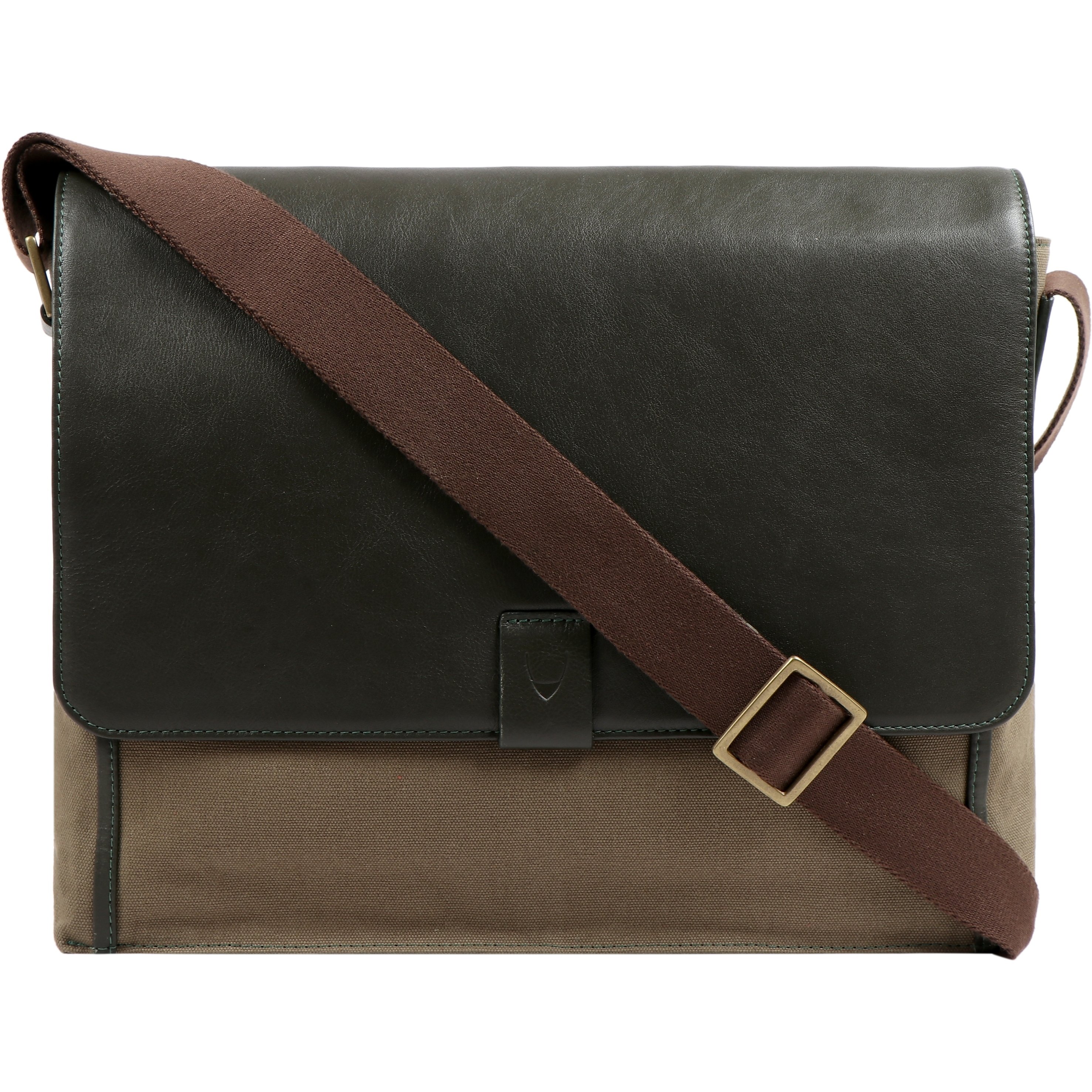 Hidesign Aiden Horizontal Canvas & Leather Crossbody Messenger Bag