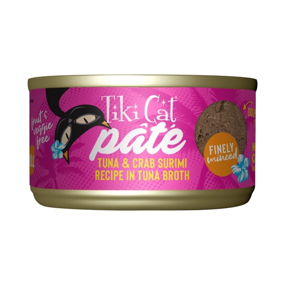 Tiki Cat Grill Pate Wet Cat Food, Tuna & Crab Surimi, 2.8 oz. Can