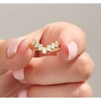 vylahjewellery October Birthstones Stackable Wedding Rings Baguette Cut Unique Moissanite Diamond Ring 10K Yellow Gold for Women Engagement Ring