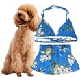 thumbnail image 4 of Pet Swimsuit Set - Soft, Eye-catching Floral Print - Lace-up Design - Summer Beach Skirt for Dog Cat Beach Party, 4 of 8