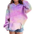 thumbnail image 4 of Mercatoo Cute Tie Dye Cotton Hoodies for Teen Girls Fleece Warm Pullover Hoodie Long Sleeve Trendy Gradient Color Sweatshirts, 4 of 7