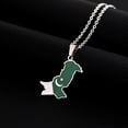 thumbnail image 4 of Stainless Steel Clavicle Chain Pakistan Map Pendant Necklace National Flags Choker Geometric Pendant Unisex Jewelry, 4 of 8